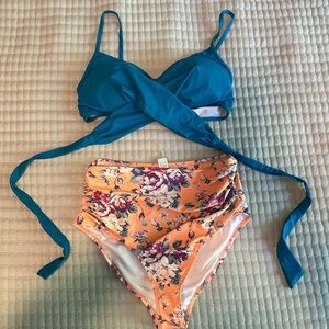 Cupshe High Waisted Swim Suit - Size Large - Worn Once